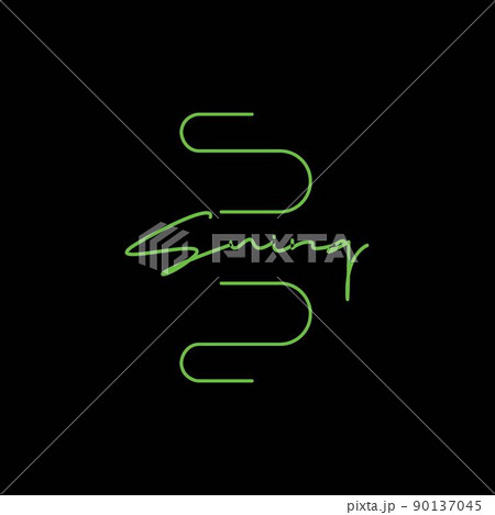 Logo initials 3 and swing combination cool and modern 90137045