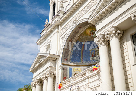 Facade of a church in Iasi, Romania 90138173