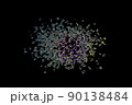 Abstract image of molecule on black background 90138484