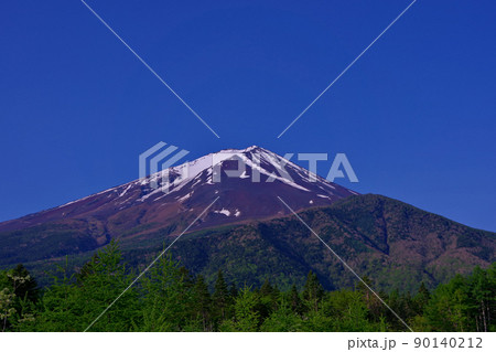 20220526林道富士線からの青空の新緑の富士山 90140212