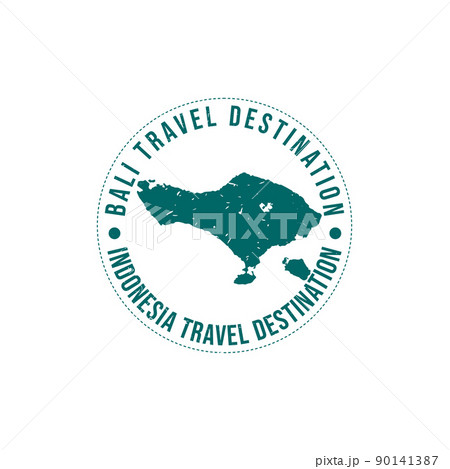Bali logo sign. Travel rubber stamp with the name and map of island 90141387