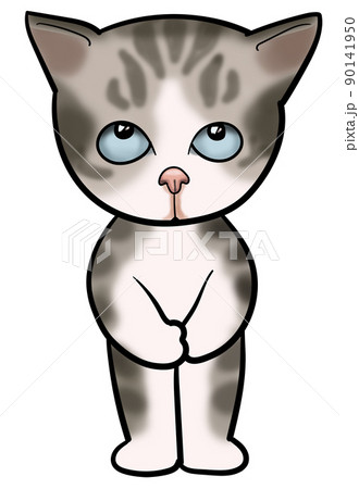 ねこ　神妙に　すいません　謝罪 90141950