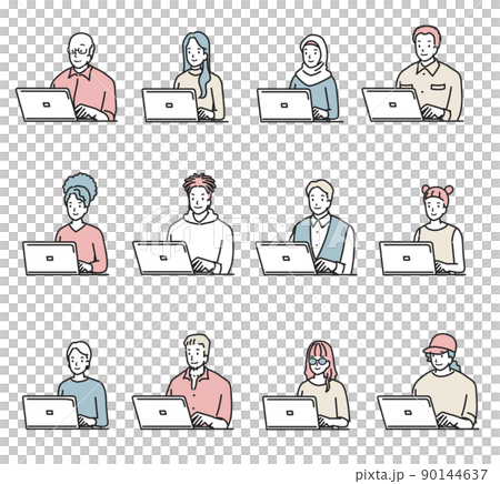 多樣性 使用 PC 的各種人 90144637