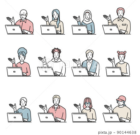 ダイバーシティ　案内をする多様な人々 90144638