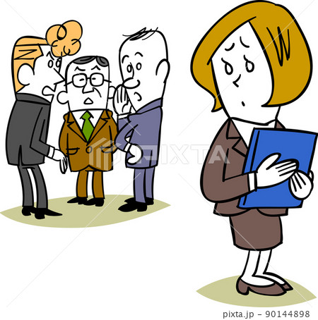 同僚にうわさ話されるビジネスウーマン 90144898