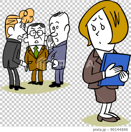 同僚にうわさ話されるビジネスウーマン 90144898