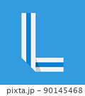 The letter L in the form of a rolled ribbon. 90145468