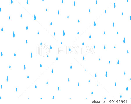 ポタポタと落ちる青いポップな雨と白背景 90145991