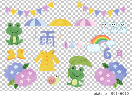Illustration material set for rainy season / rainy day without main line 90146010