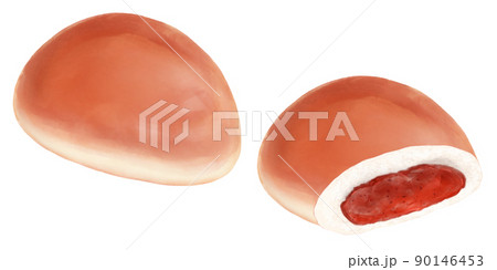 いちごジャムパンと割ったいちごジャムパン 90146453