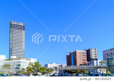 熊本駅「晴天の駅前周辺風景」日本・九州・熊本県 90146604