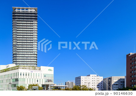 熊本駅「晴天の駅前周辺風景」日本・九州・熊本県 熊本駅「晴天の駅前周辺風景」日本・九州・熊本県 90146630