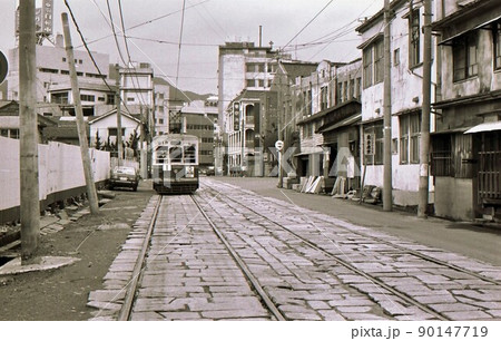 昭和51年　長崎の路面電車　長崎電気軌道　出島地区　旧型車　長崎市　長崎県　記録写真 90147719