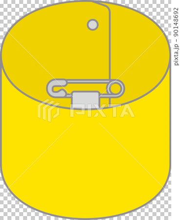 捲曲的黃色臂章插圖 90148692