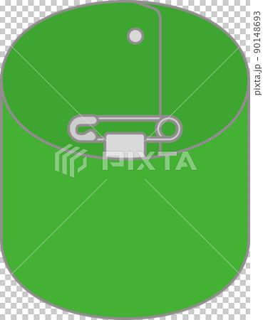 捲曲的綠色臂章插圖 90148693