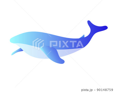 鯨のグラデーションシルエットのイラスト素材