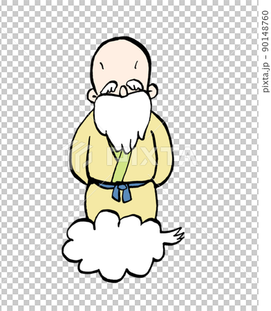 神騎在似乎出現在神話中的雲上的插圖 神騎在似乎出現在神話中的雲上的插圖 90148760