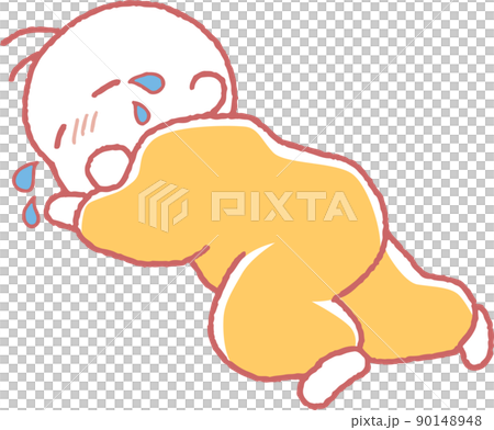 泣きぐずる赤ちゃんのイラスト 泣きぐずる赤ちゃんのイラスト 90148948