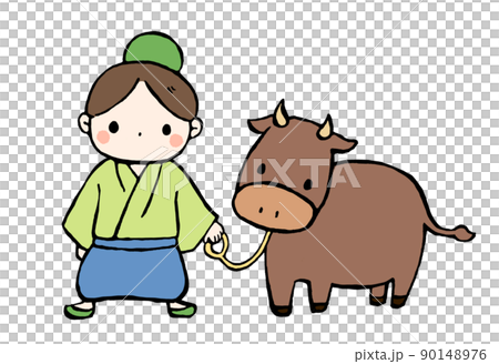 Illustration of Hikoboshi and cow 90148976