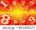 数字が飛び出す赤い壁紙 90149121