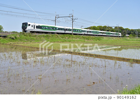 鉄道　JR東日本：宇都宮線内　特急あしかが大藤まつり3号　E257系5500番台 90149162
