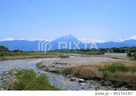 釜無川と富士山【山梨県韮崎市】 90150187