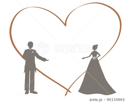 シンプルな新郎新婦のイラスト シンプルな新郎新婦のイラスト 90150663