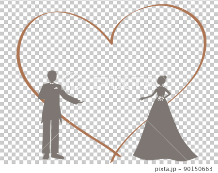 シンプルな新郎新婦のイラスト シンプルな新郎新婦のイラスト 90150663