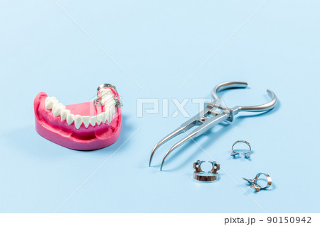 Set of metal dental instruments for teeth dental care 90150942