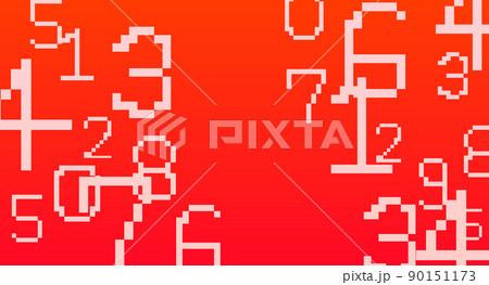 ドット絵のプログラム風数字パターン背景(赤) ドット絵のプログラム風数字パターン背景(赤) 90151173