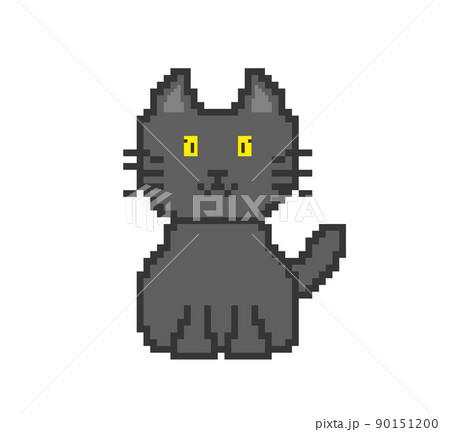 Pixel Black Cat Stock Illustrations – 514 Pixel Black Cat Stock