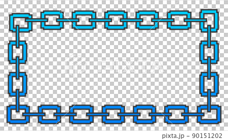 Pixel art chain frame (blue) 90151202