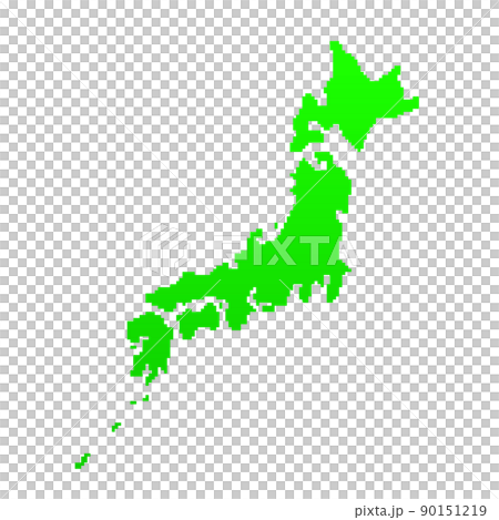 Japanese archipelago silhouette of pixel art (green) Japanese archipelago silhouette of pixel art (green) 90151219