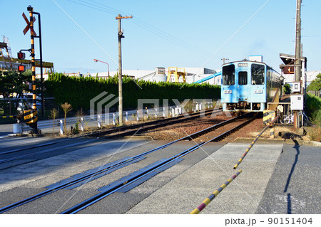 2021年。朝の水島臨海鉄道水島本線の風景 2021年。朝の水島臨海鉄道水島本線の風景 90151404