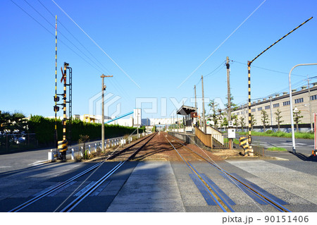 2021年。朝の水島臨海鉄道水島本線の風景 2021年。朝の水島臨海鉄道水島本線の風景 90151406