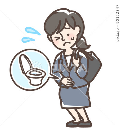 トイレに行きたいスーツの女性 90152347