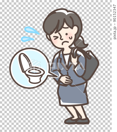 トイレに行きたいスーツの女性 90152347