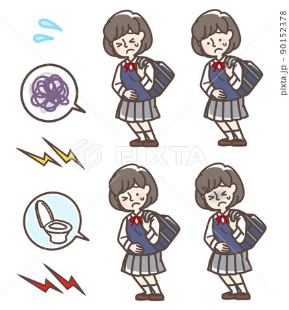 お腹が痛い女学生セット 90152378