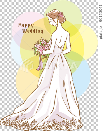 新娘穿婚紗的背影 90153041