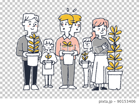 A man who is envious of the growth of others and is worried about a comical handwritten person vector, warm line drawing A man who is envious of the growth of others and is worried about a comical handwritten person vector, warm line drawing 90153406