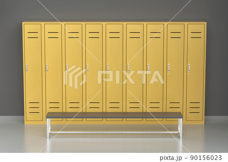 Empty locker room in modern gym 90156023