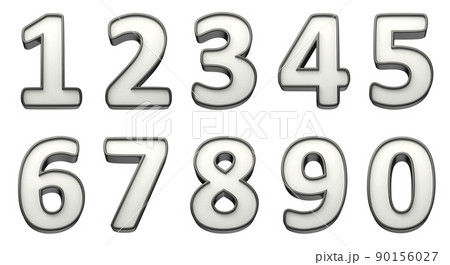 Set of 3D shiny numbers Set of 3D shiny numbers 90156027