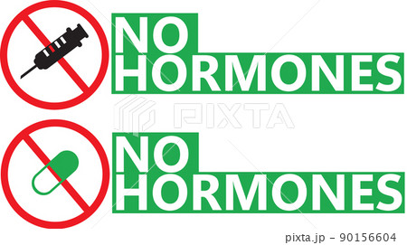 No hormones icon on white background. Healthy fresh food symbol. Food without hormones green sign. flat style. No hormones icon on white background. Healthy fresh food symbol. Food without hormones green sign. flat style. 90156604