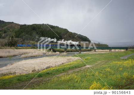 遠野猿ヶ石川橋梁を渡るSL銀河 90156643