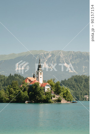 Lake Bled and pilgrimage church of the assumption of maria in Slovenia Lake Bled and pilgrimage church of the assumption of maria in Slovenia 90157154
