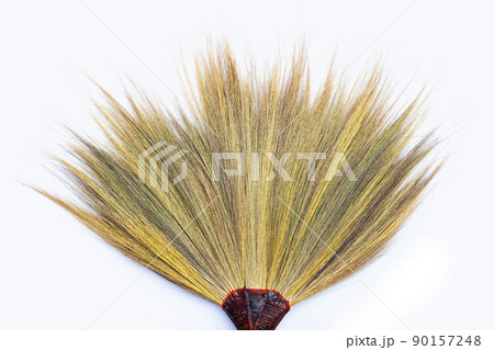 Broom on white background. Top view Broom on white background. Top view 90157248