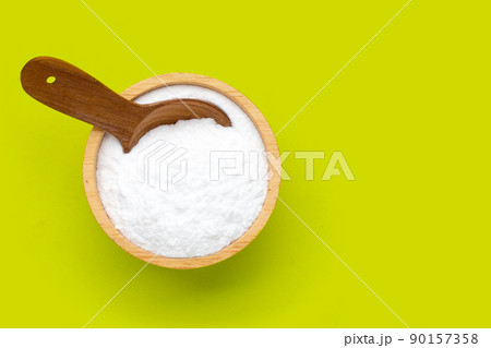 Baking soda on white background. 90157358