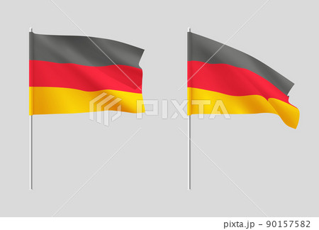 Germany flags. Set of national realistic Germanian flags. 90157582