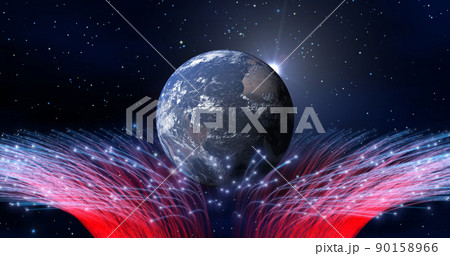 Planet earth in space. 3D render Planet earth in space. 3D render 90158966