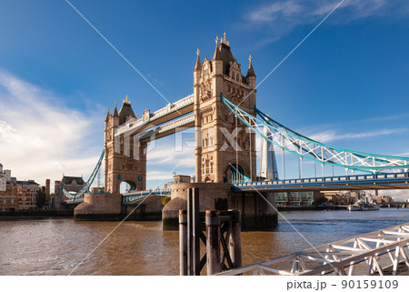 Iconic Tower Bridge over River Thames London UK Iconic Tower Bridge over River Thames London UK 90159109